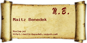 Maitz Benedek névjegykártya