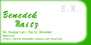 benedek maitz business card